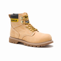 Caterpillar Second Shift Steel Toe Work Férfi Bakancs Narancssárga, HU-A009